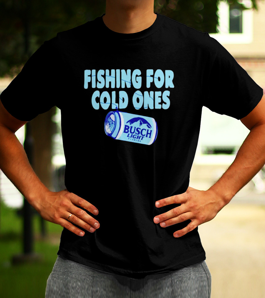 Fishing For Cold Ones Busch Light Fishing Can Mountains T-Shirt