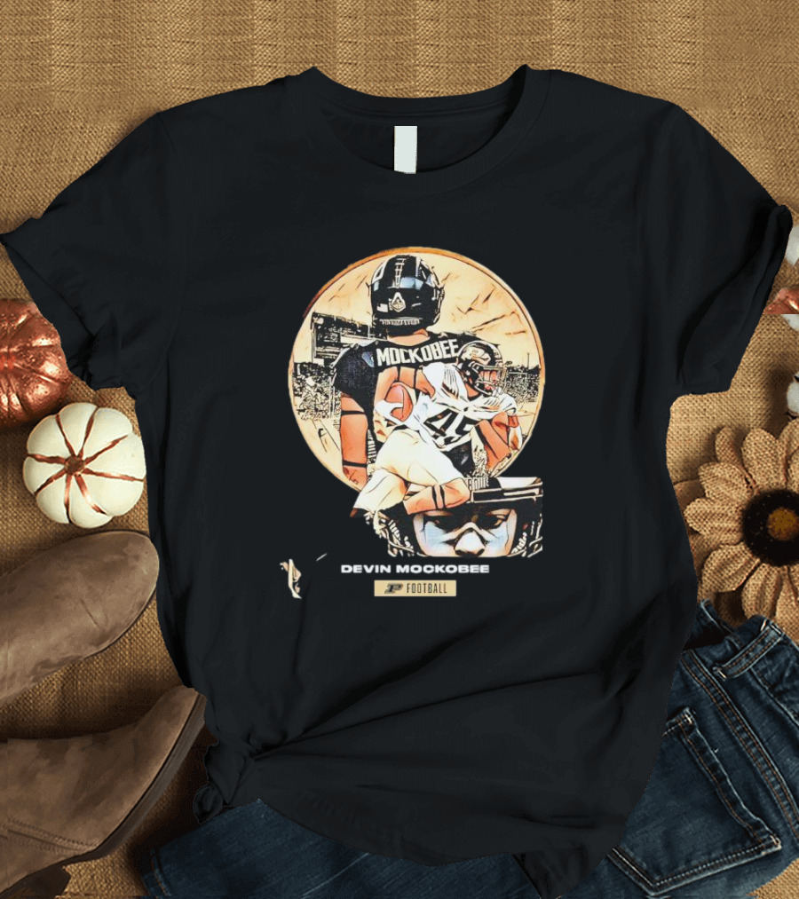 Purdue Football Devin Mockobee Collage With Player T-Shirt