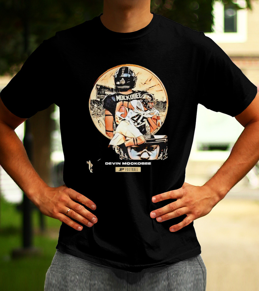 Purdue Football Devin Mockobee Collage With Player T-Shirt