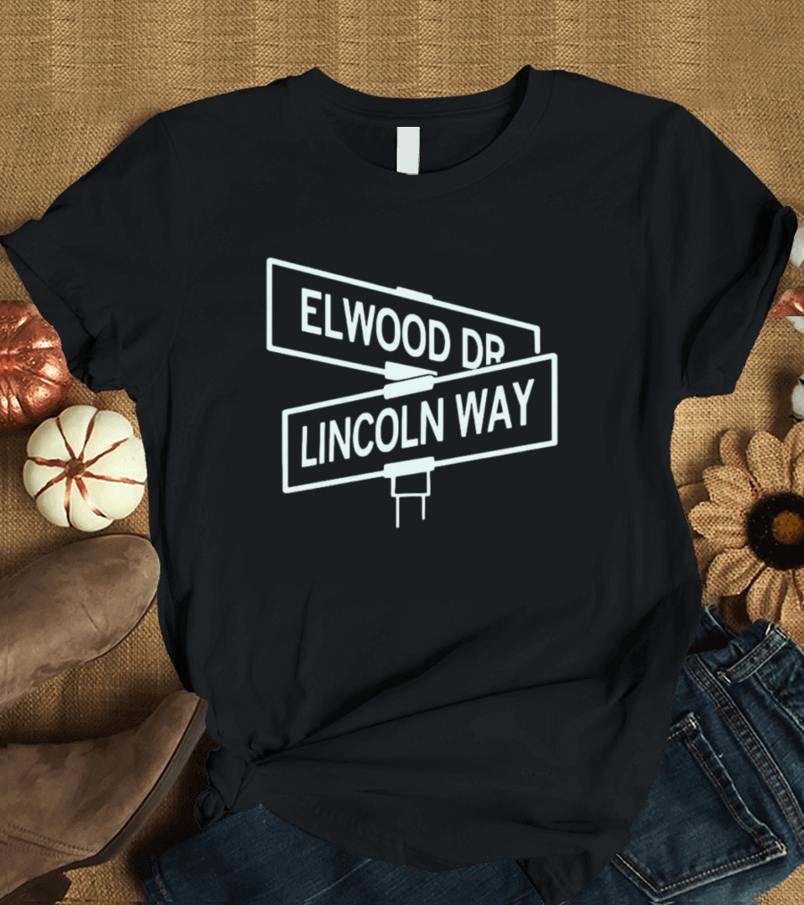 Ames Elwood Dr Lincoln Way Street Signs T-Shirt