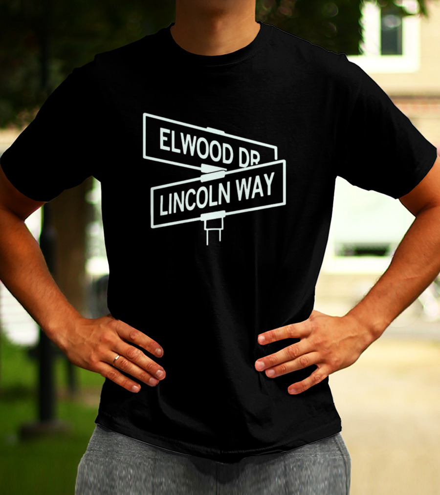 Ames Elwood Dr Lincoln Way Street Signs T-Shirt
