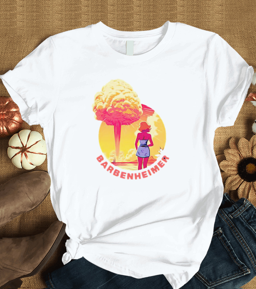Barbie Oppenheimer Barbenheimer Sunset Silhouette Explosion T-Shirt
