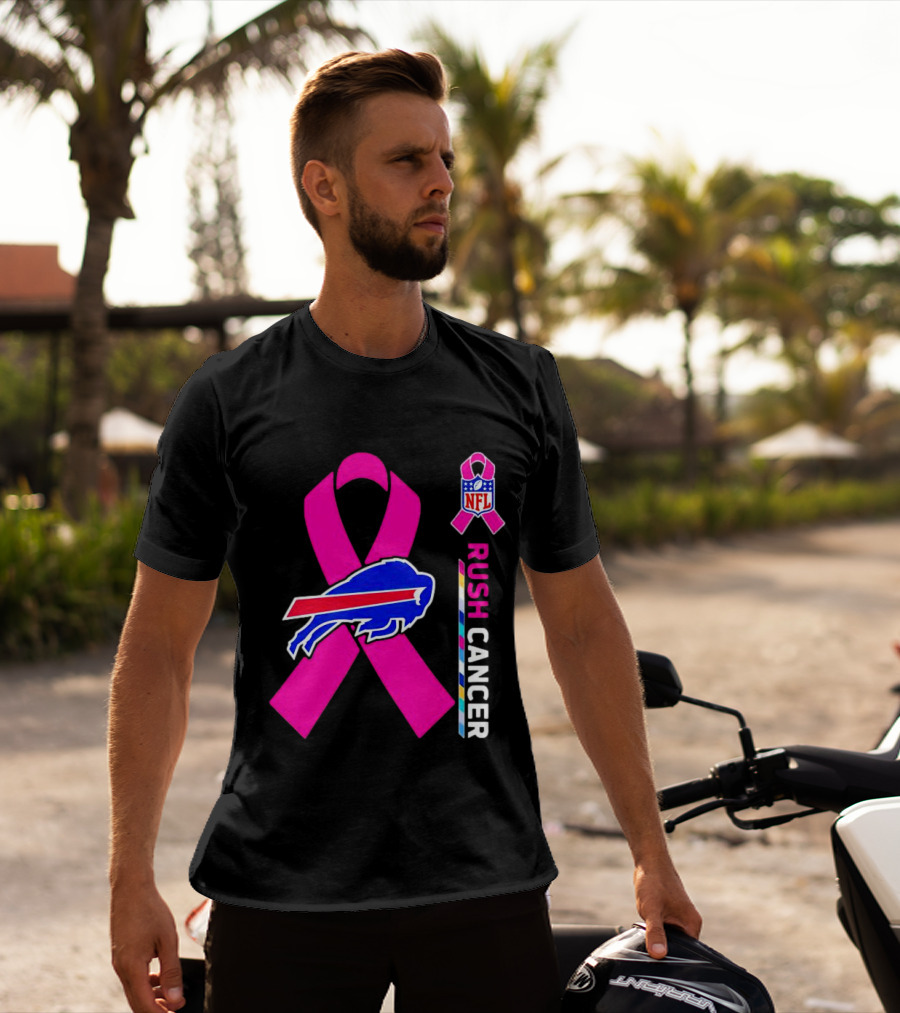 Buffalo Bills NFL Rush Cancer Pink Ribbon T-Shirt