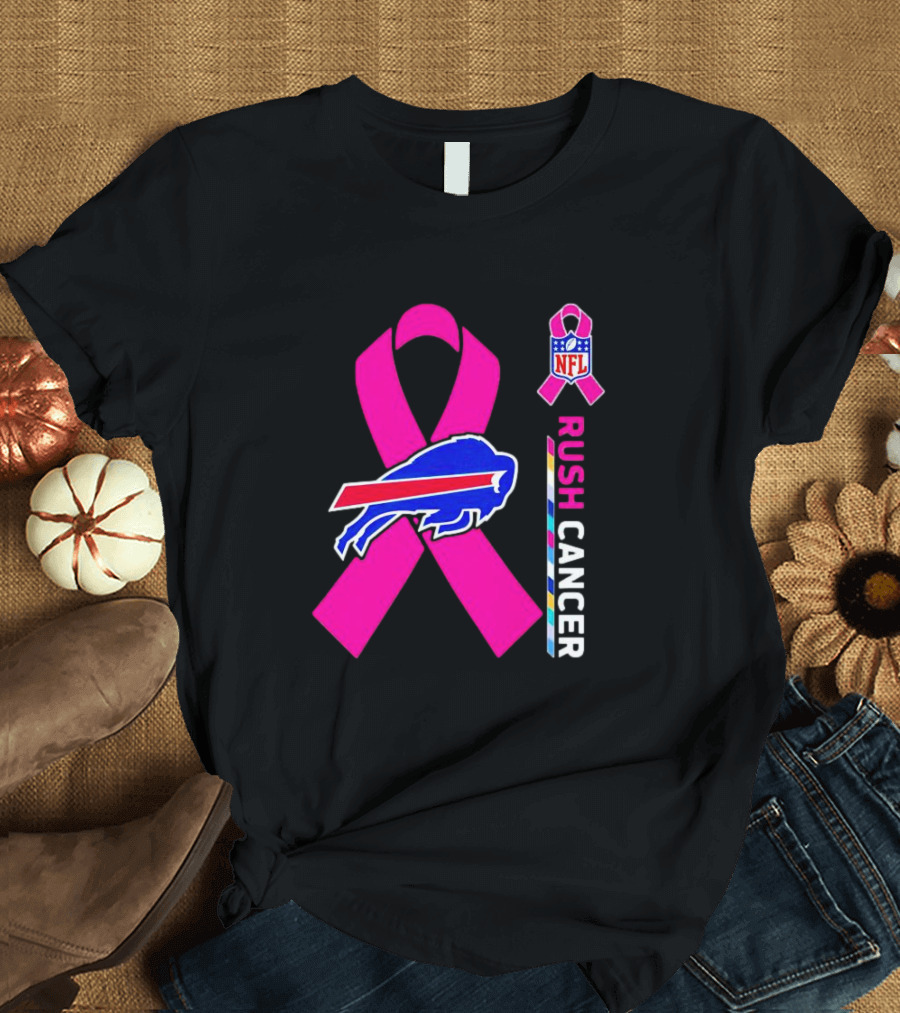 Buffalo Bills NFL Rush Cancer Pink Ribbon T-Shirt