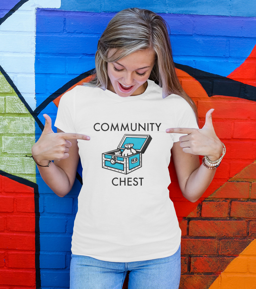 COMMUNITY CHEST MONOPOLY ICON BLUE TREASURE BOX T-Shirt