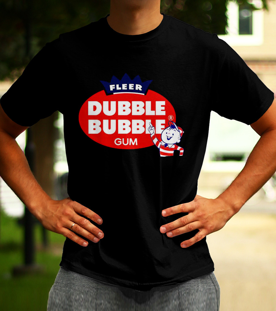 Fleer Dubble Bubble Gum Classic Logo With Character In Striped T-Shirt