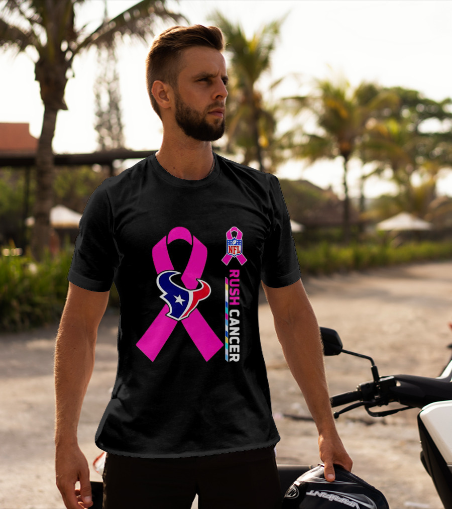 Houston Texans NFL Rush Crush Cancer Pink T-Shirt