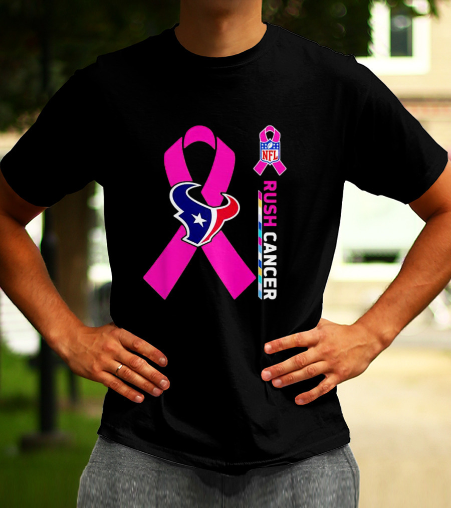 Houston Texans NFL Rush Crush Cancer Pink T-Shirt
