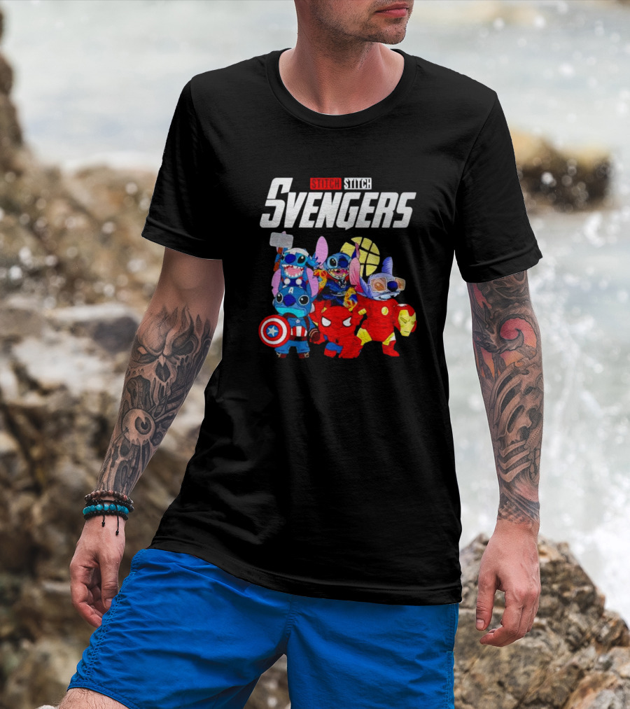 Stitch Stitch Svengers Avengers Crossover Characters T-Shirt