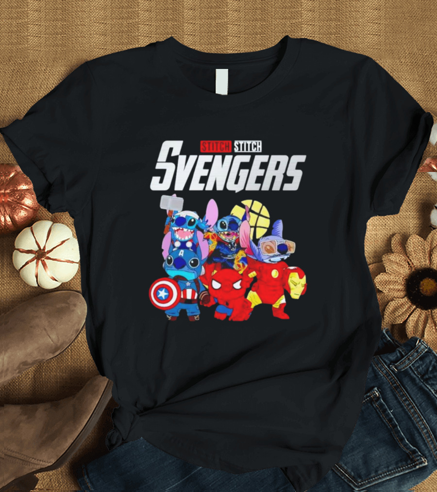 Stitch Stitch Svengers Avengers Crossover Characters T-Shirt