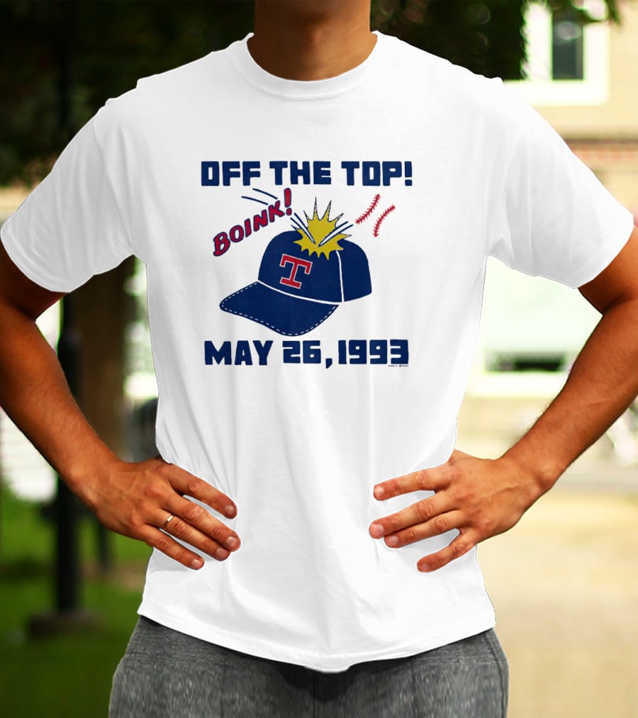 Texas Rangers Off The Top Boink May 26 1993 Baseball Cap Explosion T-Shirt