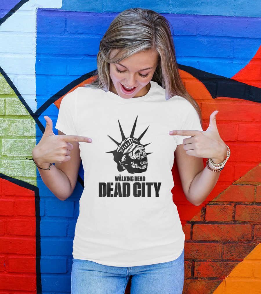 Walking Dead Dead City Zombie Statue Of Liberty T-Shirt