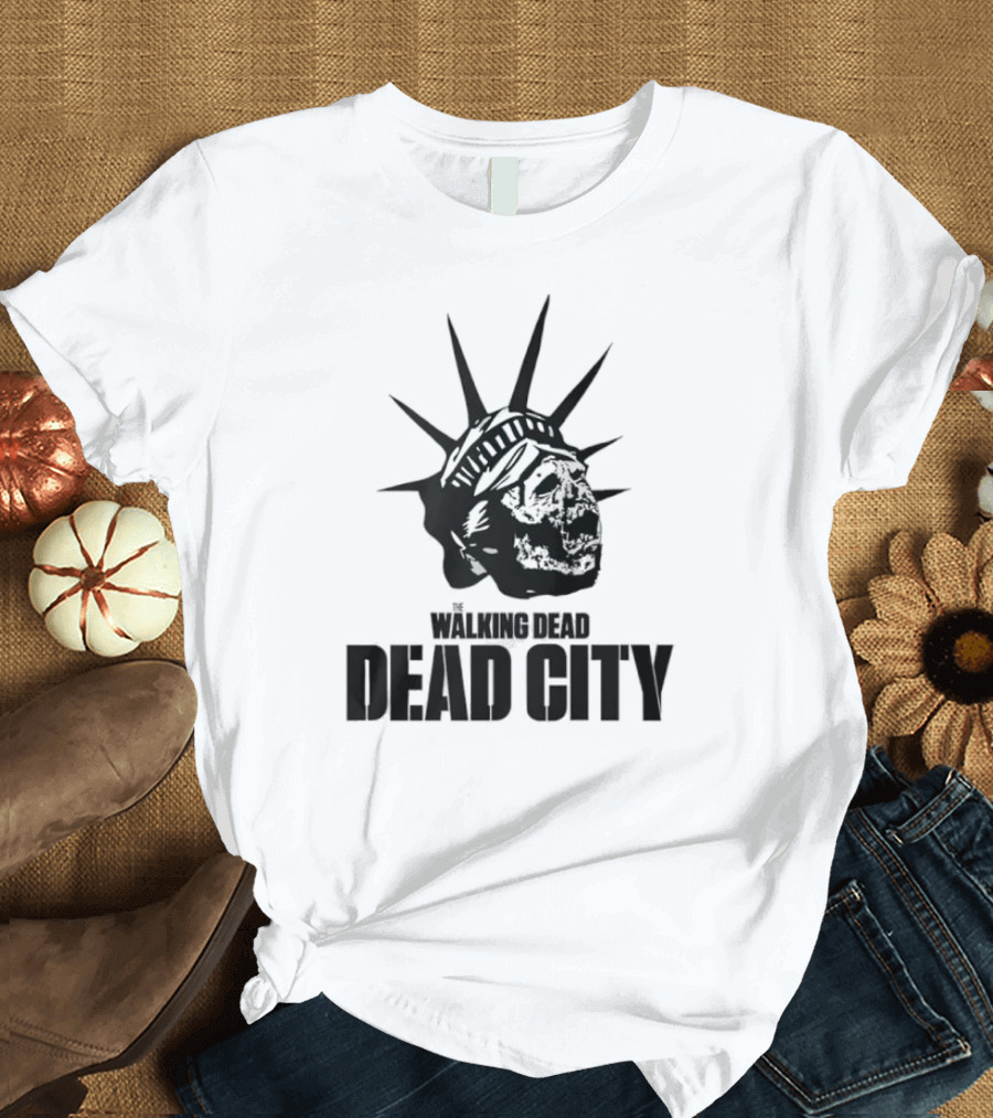 Walking Dead Dead City Zombie Statue Of Liberty T-Shirt