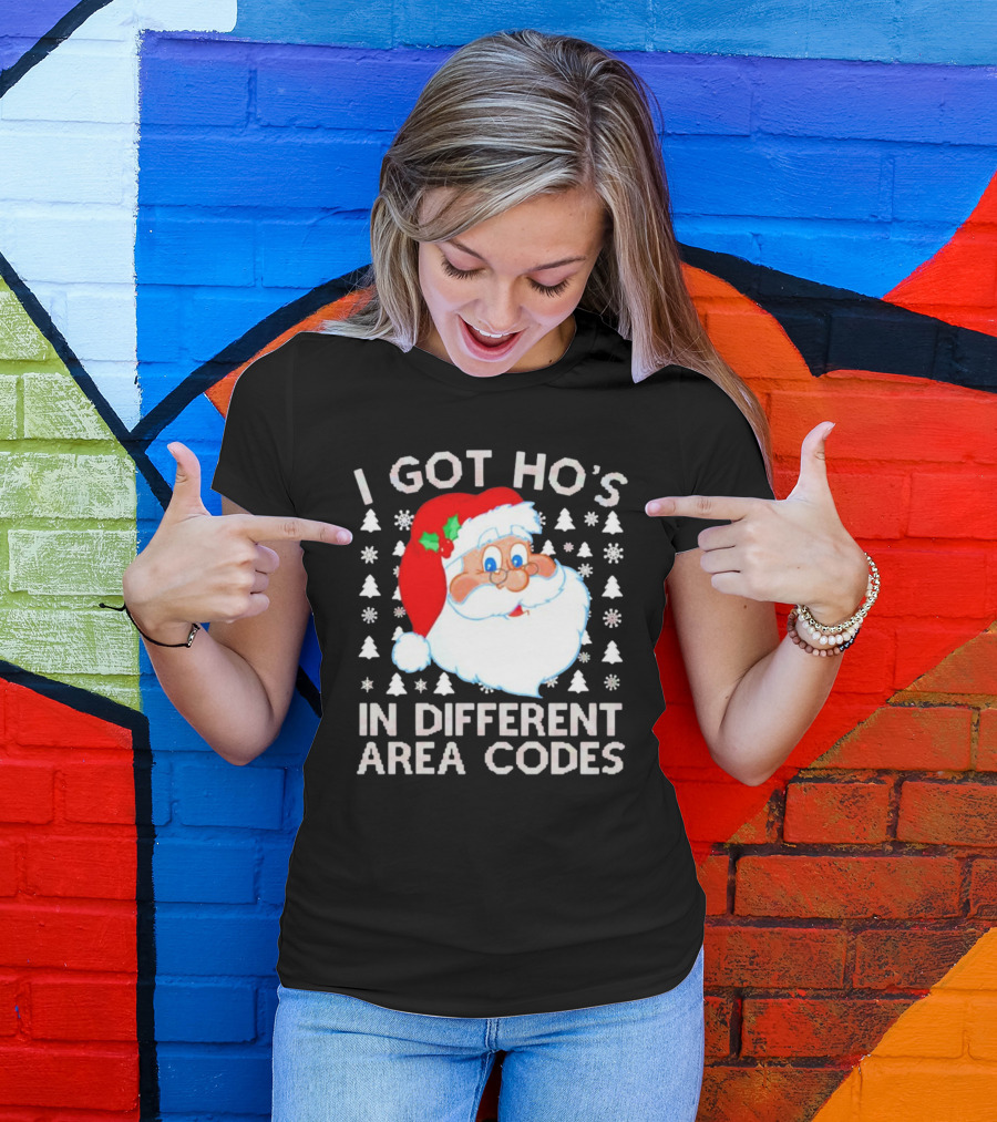 I Got Ho’s In Different Area Codes Santa Claus Holiday Humor T-Shirt