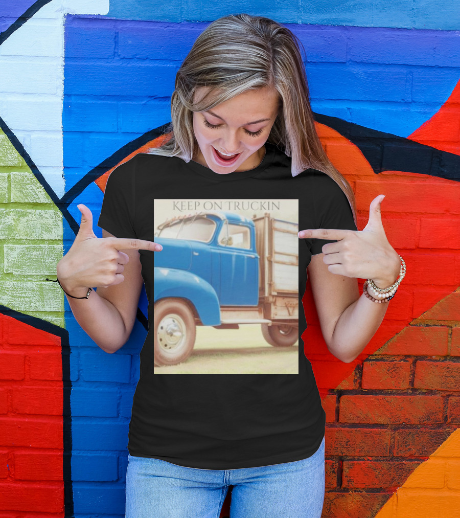 Keep On Truckin' Vintage Blue Truck Nostalgia T-Shirt