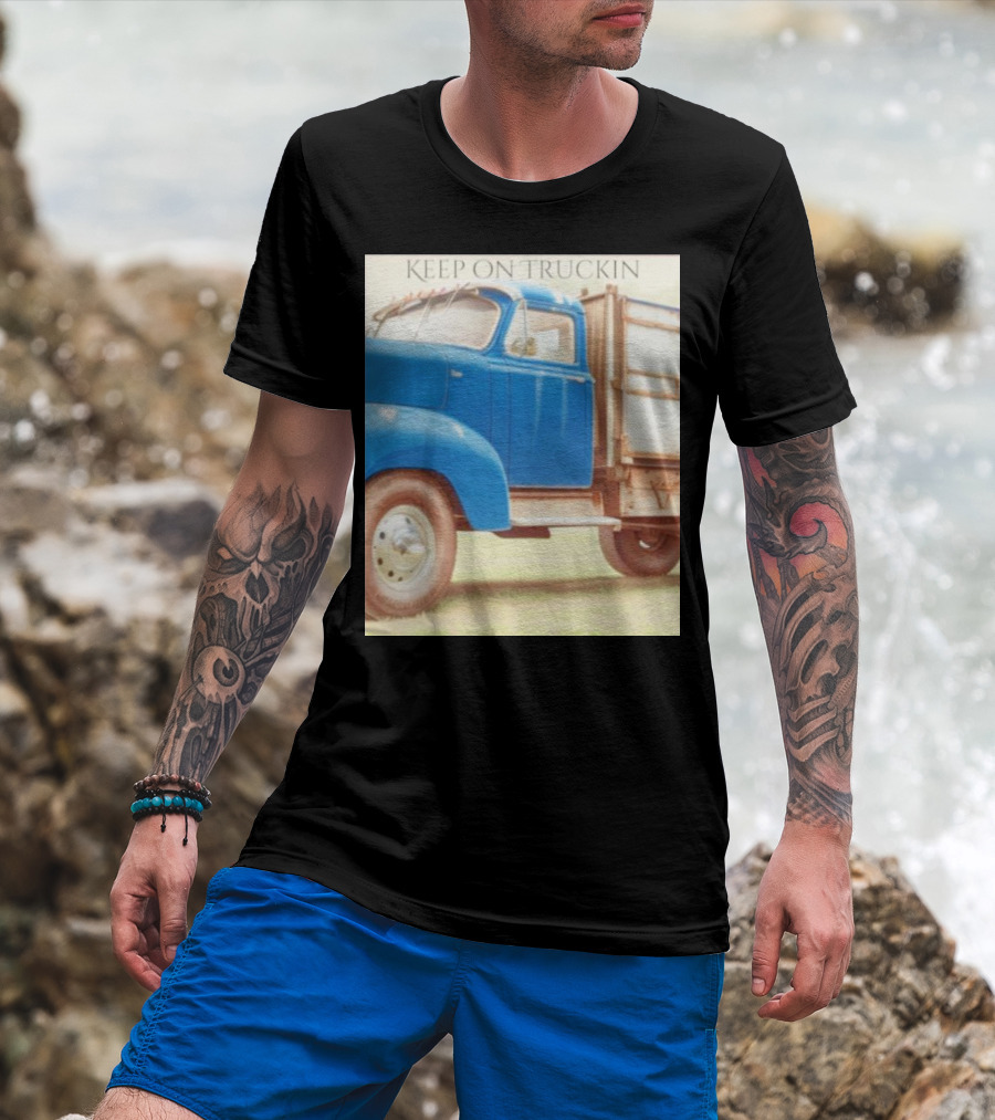 Keep On Truckin' Vintage Blue Truck Nostalgia T-Shirt