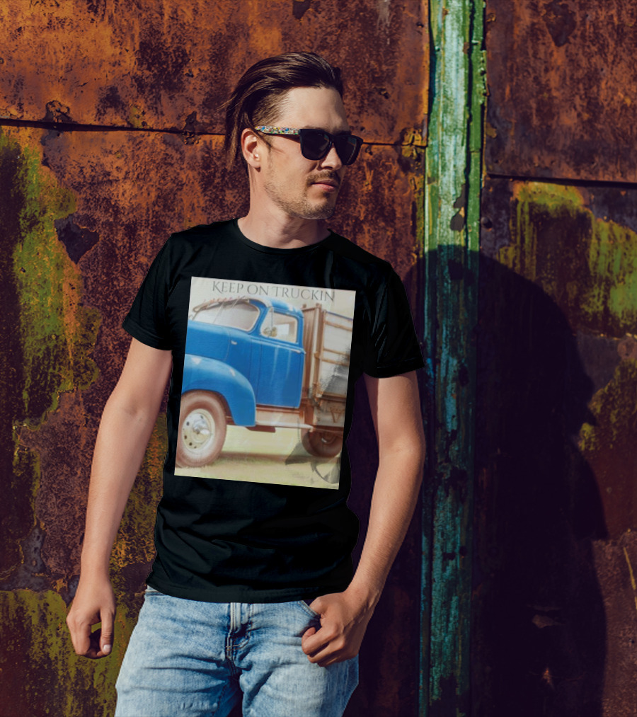 Keep On Truckin' Vintage Blue Truck Nostalgia T-Shirt