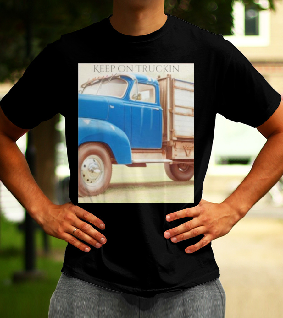 Keep On Truckin' Vintage Blue Truck Nostalgia T-Shirt