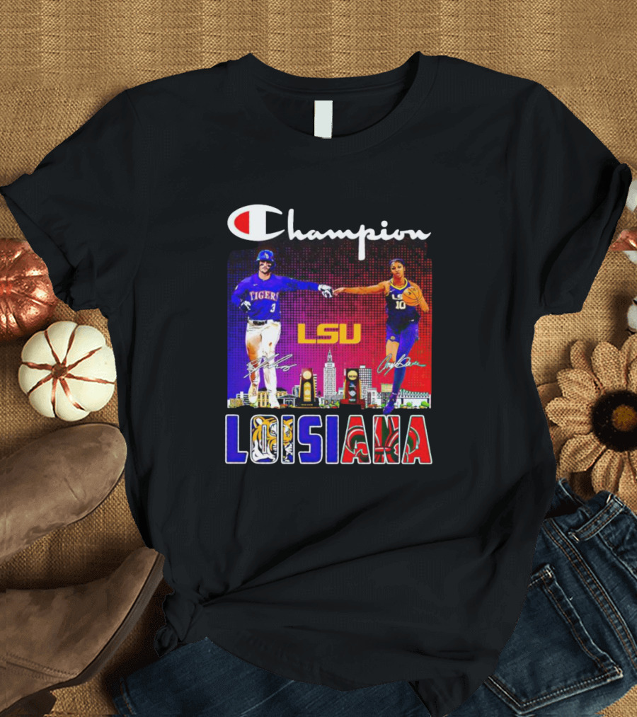 Champion LSU Tigers Louisiana Men's Baseball And Women's Basketball T-Shirt