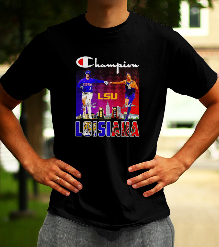 Champion LSU Tigers Louisiana Men's Baseball And Women's Basketball T-Shirt