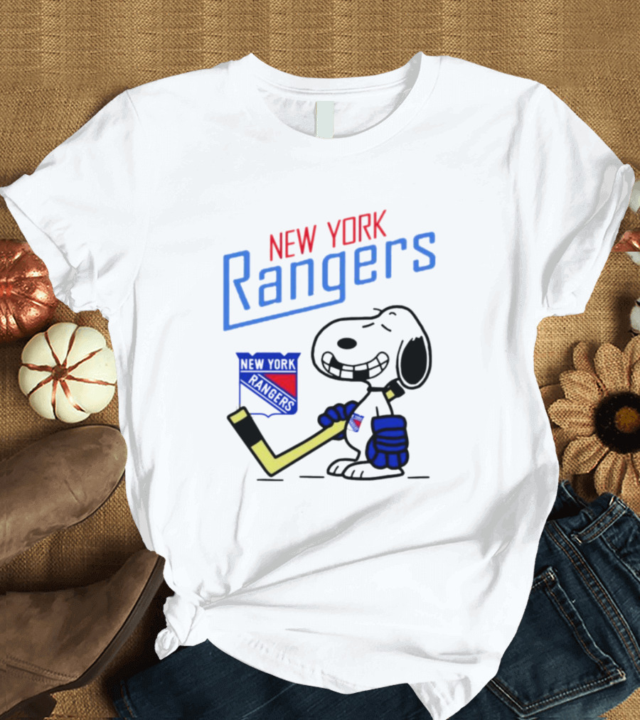 Snoopy New York Rangers Hockey Fan Iconic Collaboration T-Shirt
