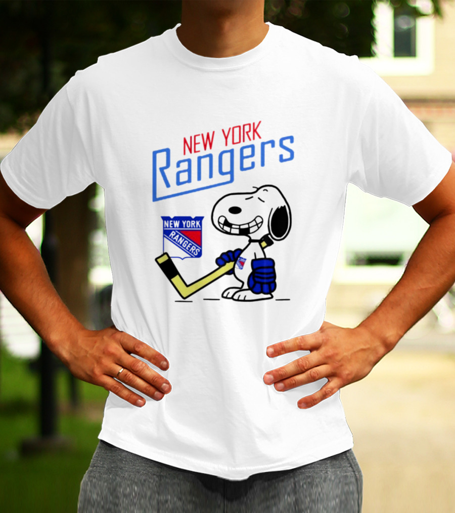 Snoopy New York Rangers Hockey Fan Iconic Collaboration T-Shirt