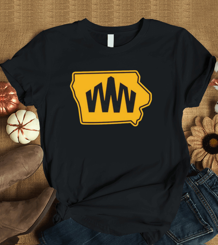 Iowa Map With WW Lettering Brent Blum We Will Collective T-Shirt