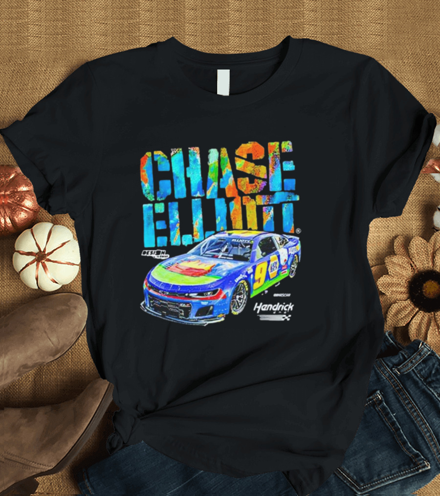 Chase Elliott #9 Hendrick Motorsports Colorful Design NASCAR Racer T-Shirt