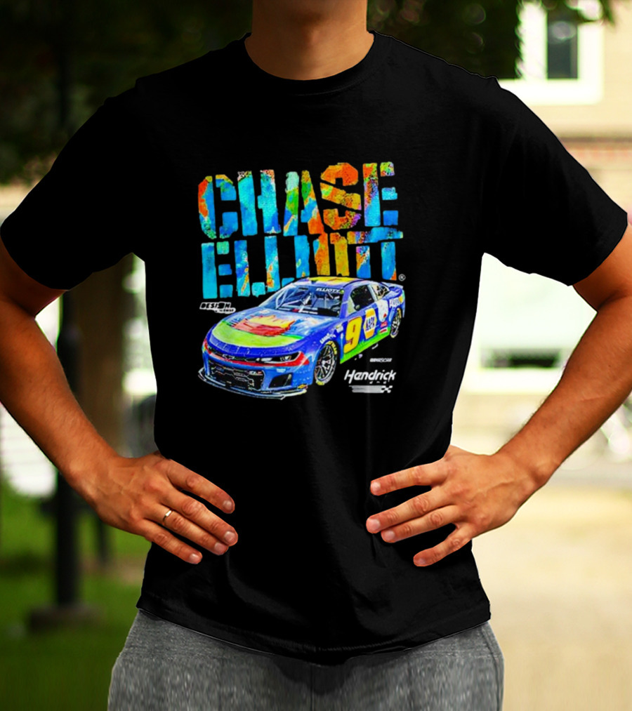 Chase Elliott #9 Hendrick Motorsports Colorful Design NASCAR Racer T-Shirt