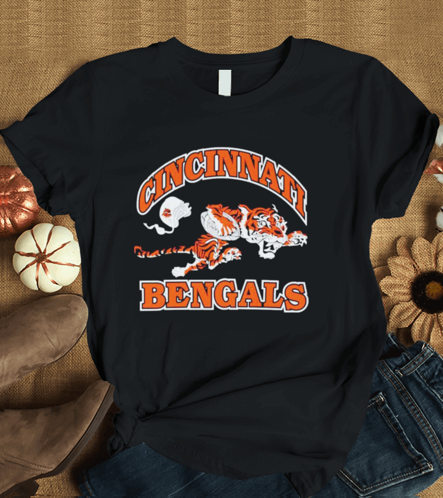 Cincinnati Bengals Vintage Logo 1968 1969 Tiger Football T-Shirt