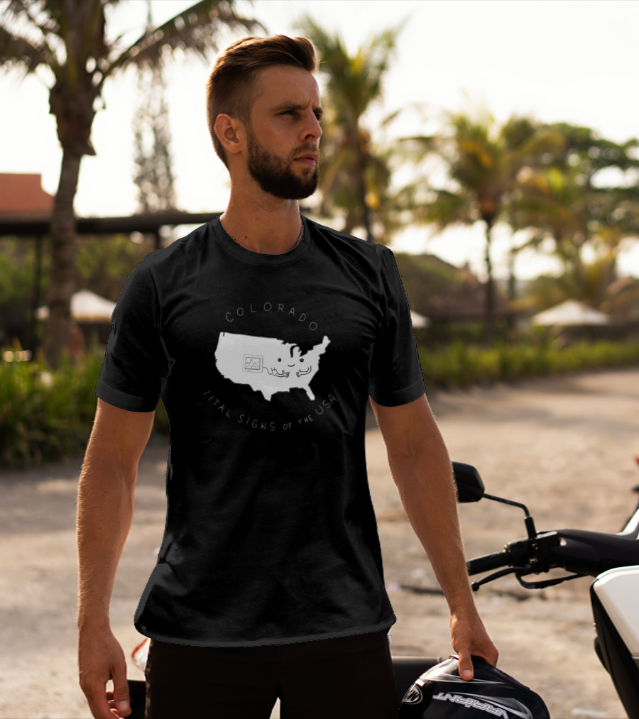 Colorado Vital Signs Of The USA Fun Map T-Shirt