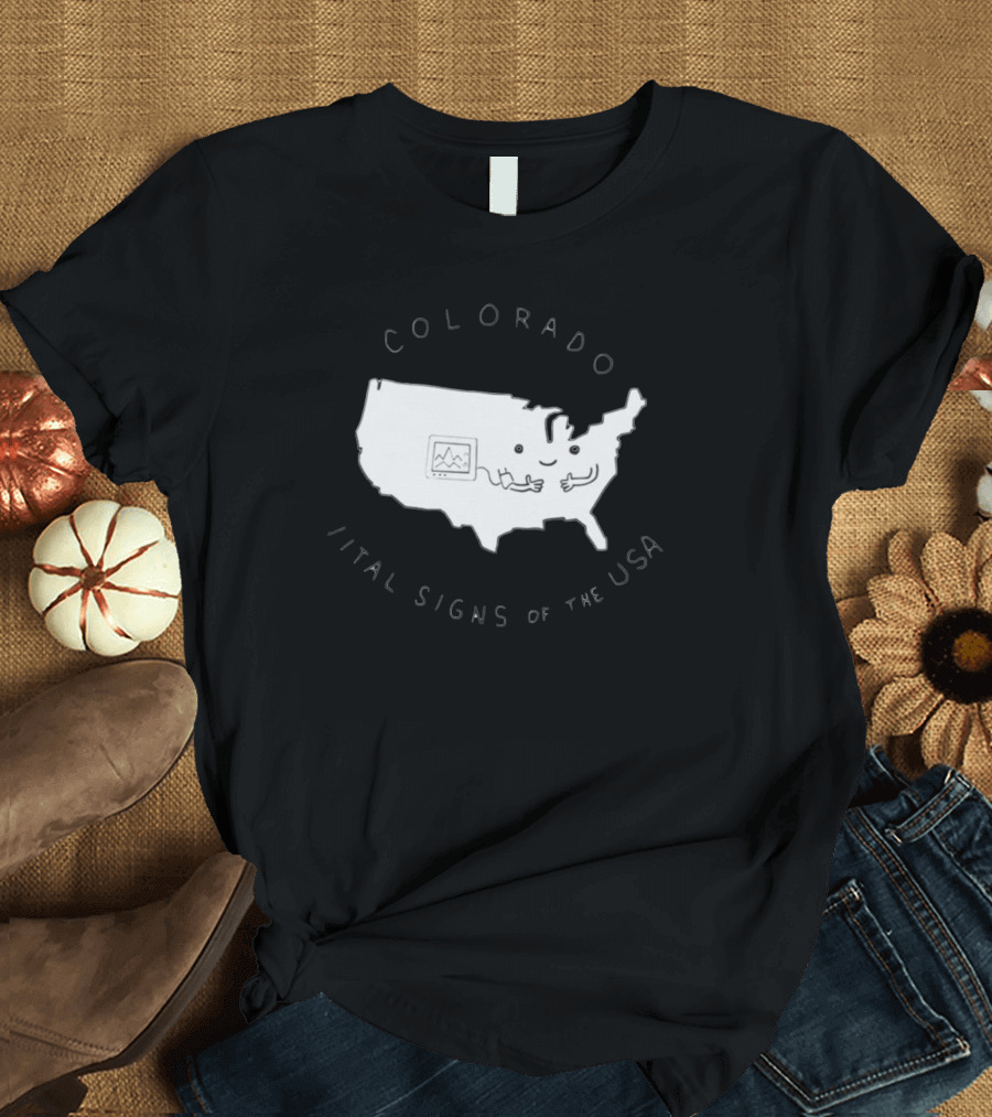 Colorado Vital Signs Of The USA Fun Map T-Shirt