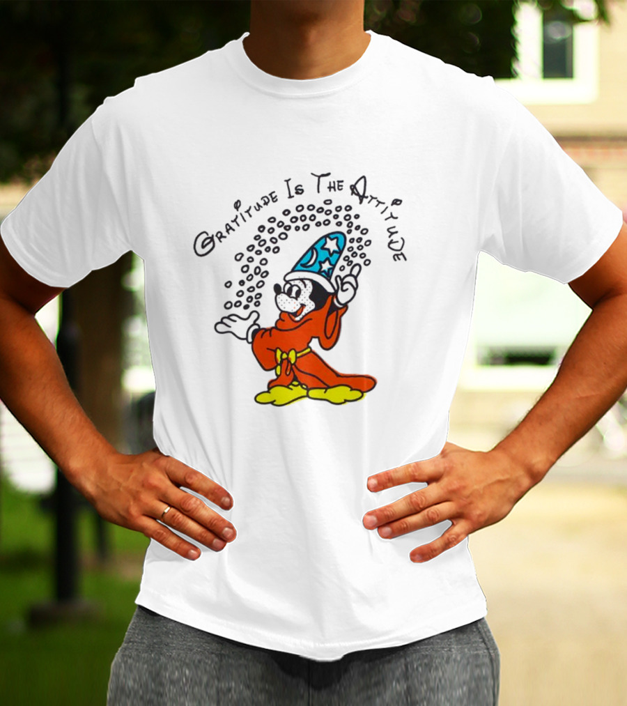 Mickey Mouse Gratitude Is The Attitude Sorcerer's Apprentice T-Shirt