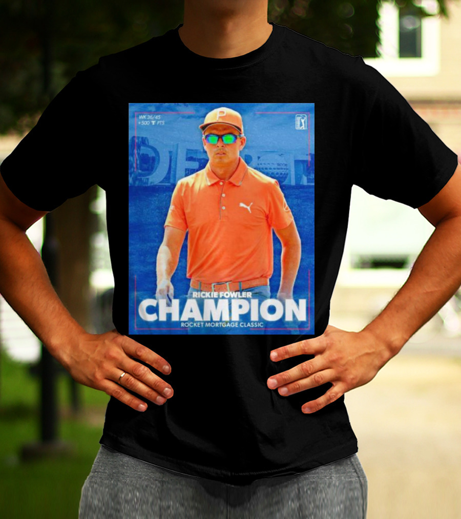WK 36/45 Rickie Fowler Champion Rocket Mortgage Classic T-Shirt