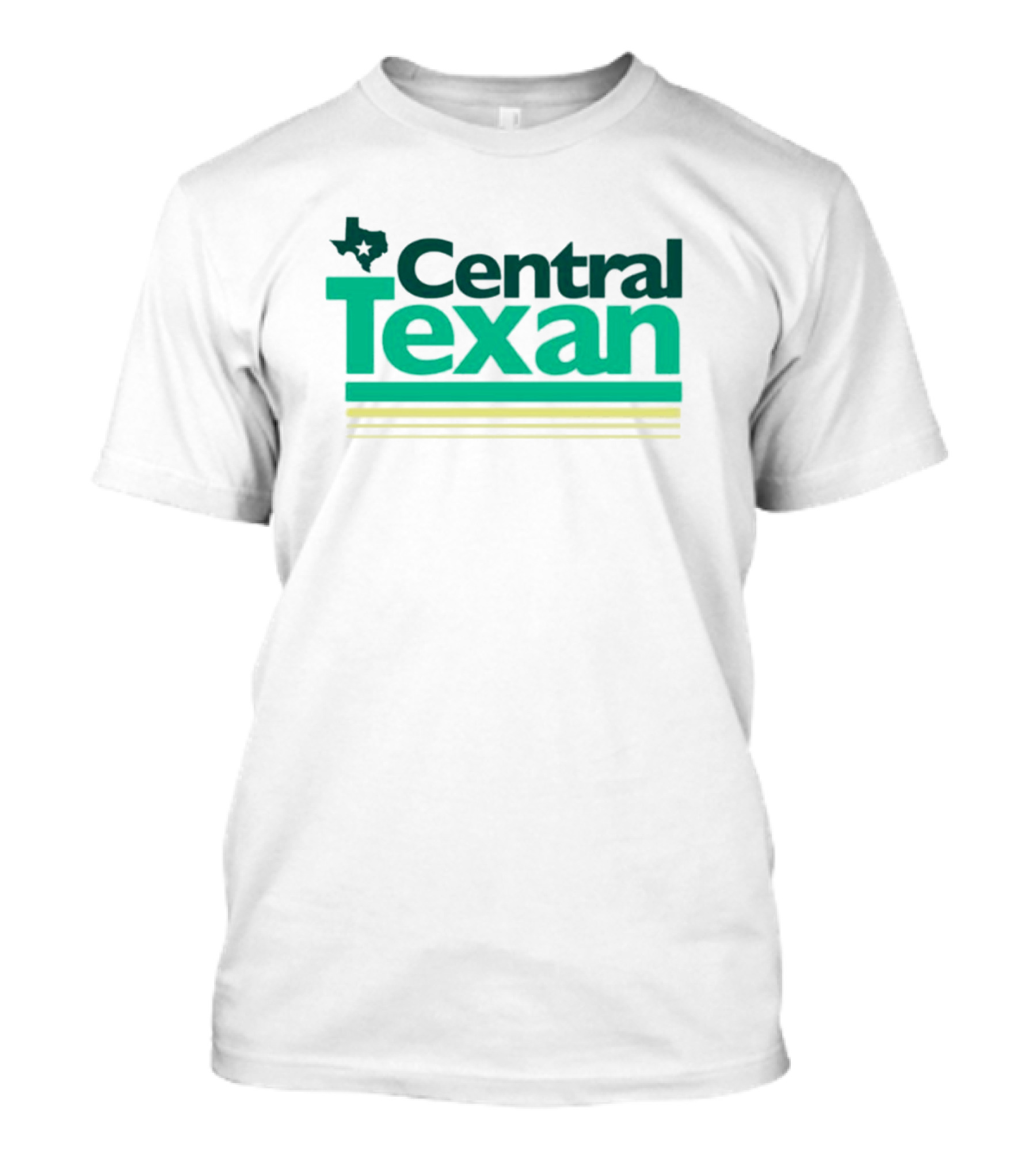 Central Texan Texashumor Texas Map Icon Bold Green Text T-Shirt
