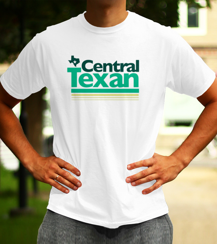 Central Texan Texashumor Texas Map Icon Bold Green Text T-Shirt