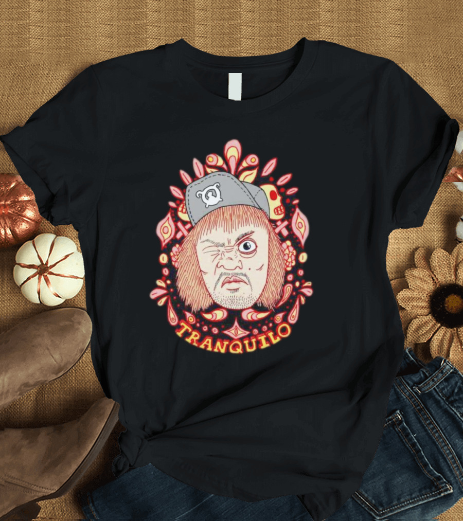 Tranquilo Wrestling Pro Character Art In Floral Embellished Frame T-Shirt