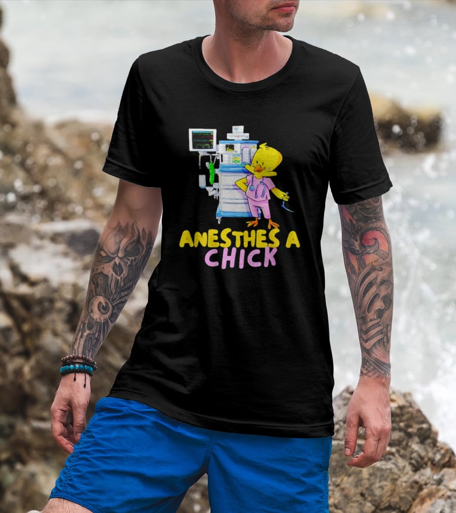 Anesthesia Chick With Medical Equipment And Yellow Bird T-Shirt
