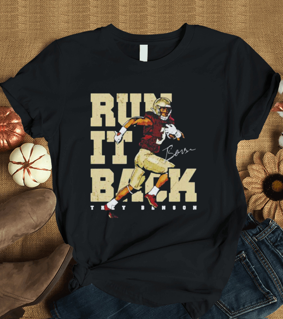 Run It Back Trey Benson Signature Football Player Action T-Shirt