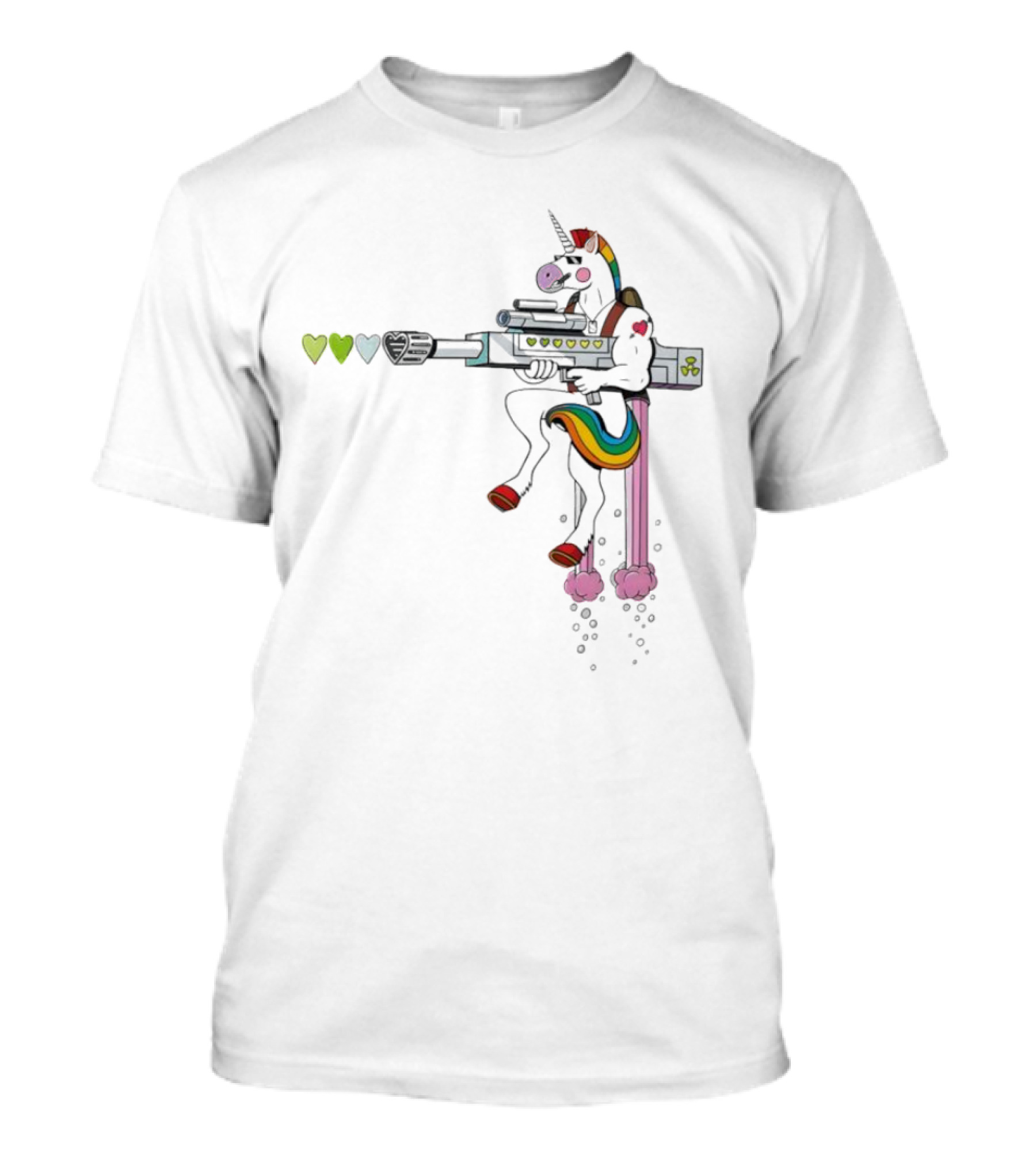 Unicorn Sniper With Rainbow Mane And Sniper Rifle T-Shirt