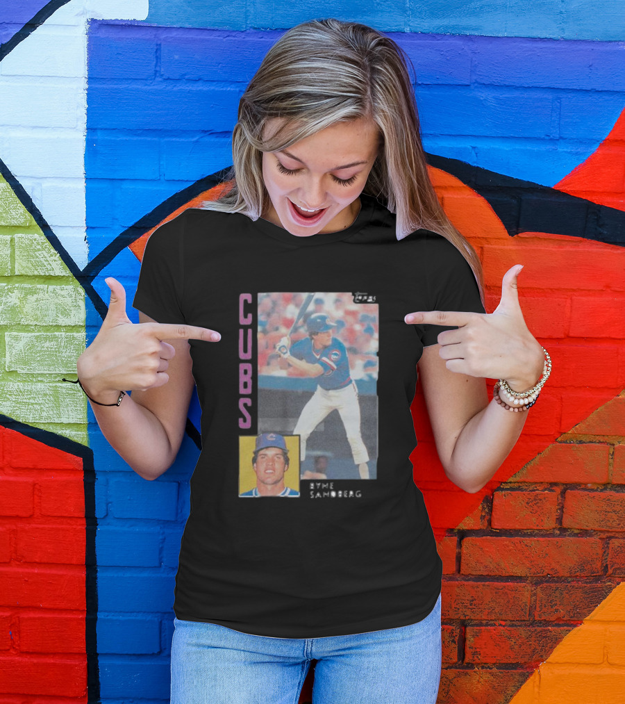 1984 Topps Ryne Sandberg Chicago Cubs Baseball Card T-Shirt