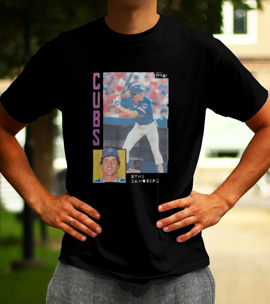 1984 Topps Ryne Sandberg Chicago Cubs Baseball Card T-Shirt