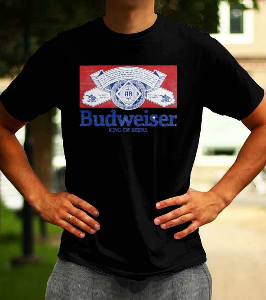 Budweiser King Of Beers The Great American Lager Label T-Shirt
