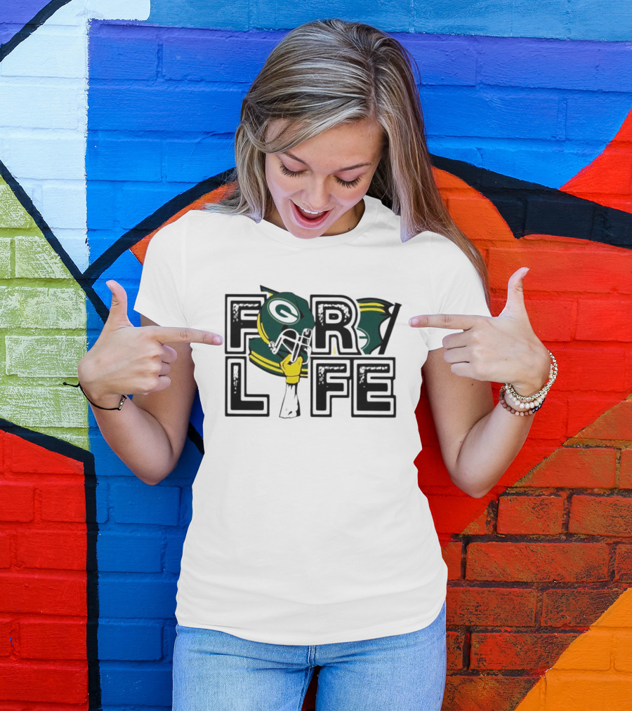 Green Bay Packers Helmet For Life T-Shirt