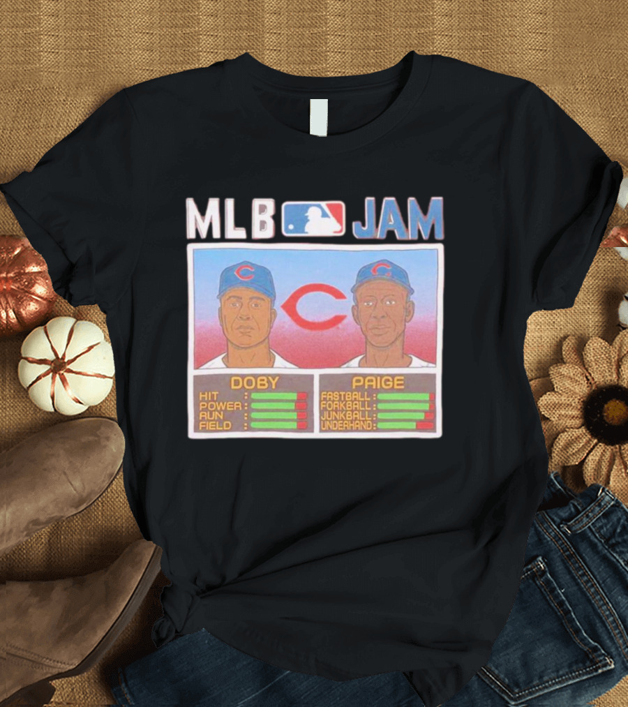 MLB Jam Cleveland Doby Paige Fastball Forkball Junkball Underhand T-Shirt