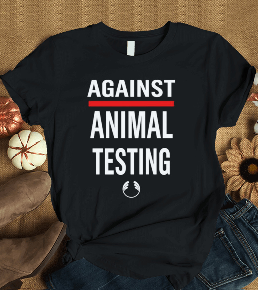 Hurley Bongiovi Against Animal Testing Bold Statement With Red Highlight And Curved T-Shirt