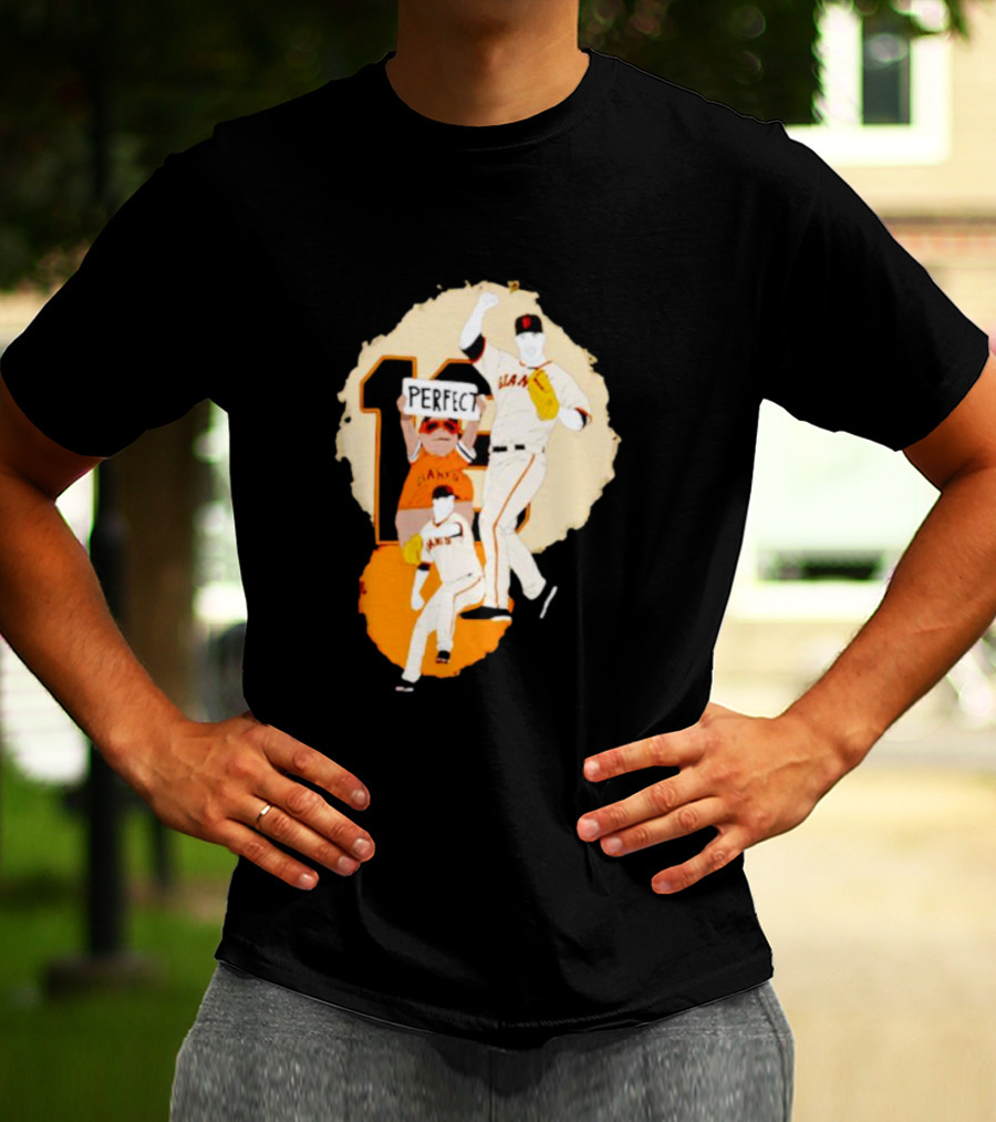Perfect Game Giants Baseball Celebration Matt Cain T-Shirt