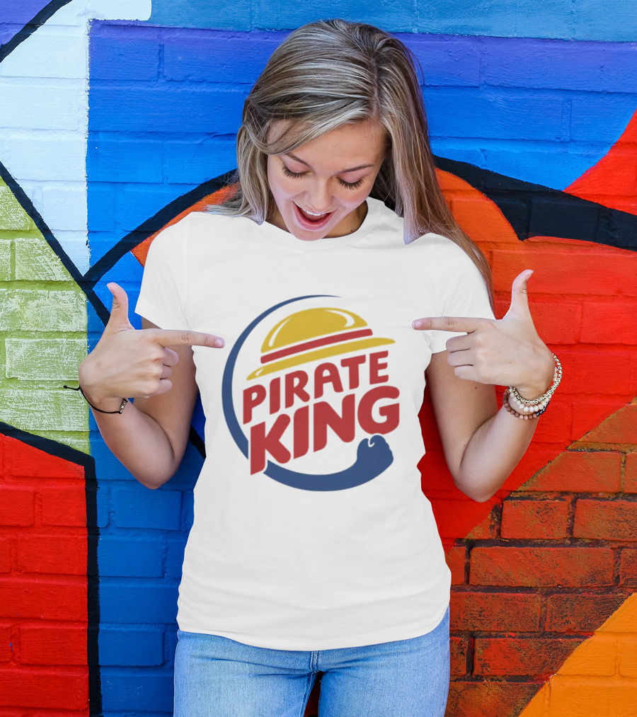 Pirate King Luffy Straw Hat One Piece Burger T-Shirt