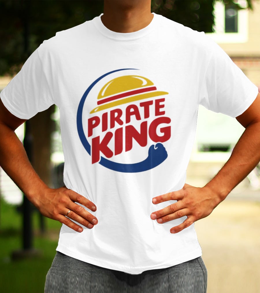 Pirate King Luffy Straw Hat One Piece Burger T-Shirt