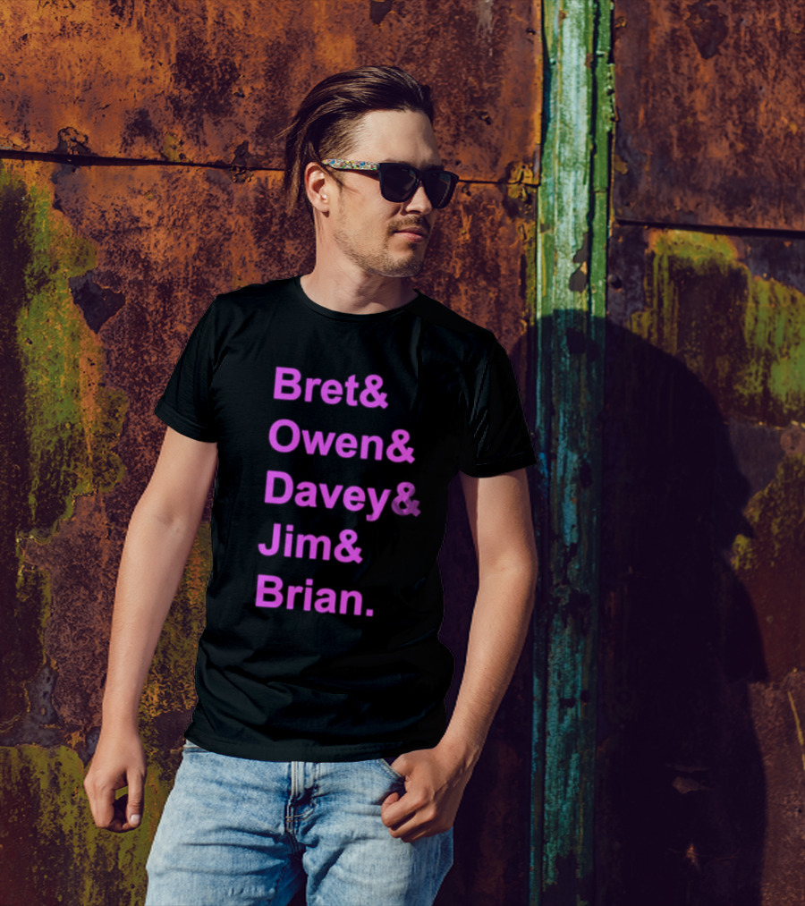 Bret Owen Davey Jim Brian Pink Text List T-Shirt